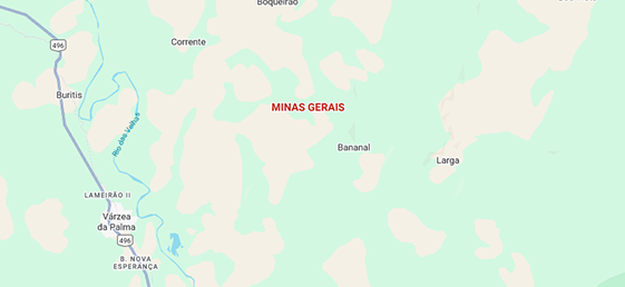 mapa marcando o endereço em Rua dos cafezais, 425 - Minas Gerais- MG